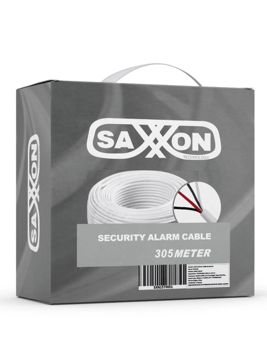 SAXXON OWA4305JF- Cable de alarma de 4 conductores/ CCA/ Calibre 22 AWG/ 305 metros/ Retardante a la flama/ Recomendable para control de acceso/ Videoportero/ Audio
