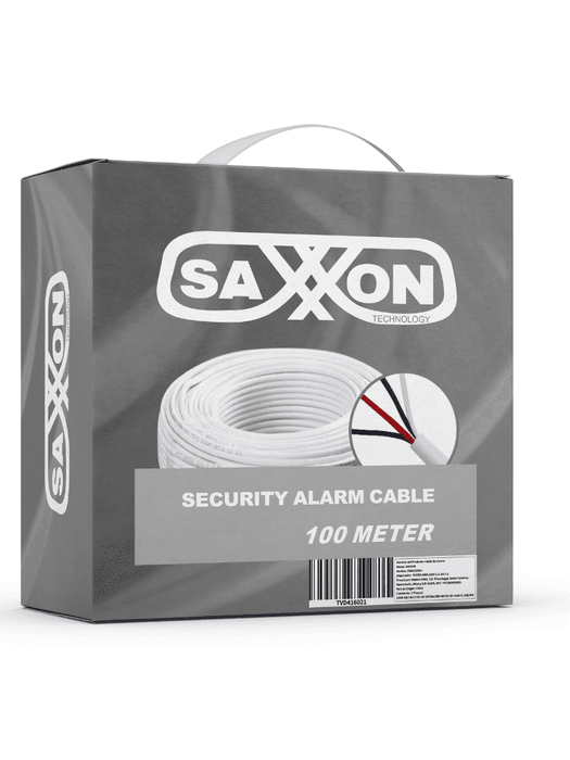 SAXXON OWAC2100J - Cable de alarma / 2 Conductores / CCA/ Calibre 22  AWG / 100 Metros / Recomendable para control de acceso / Videoportero / Audio / Reforzado