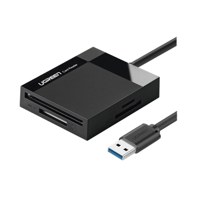 Lector de Tarjetas USB-A 3.0  a CompactFlash (CF)/ MemoryStick (MS)/ TransFlash (TF)/ SecureDigital (SD) | 4 en 1 | 5Gbps | Hasta 2TB | Soporta Windows/Mac OS/Linux/Android | Lectura de tarjetas simultánea | Cable de 15cm. - Toer