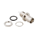 Conector BNC Hembra para Chasis en Doble D Plano, 4 GHz, Amphenol UG-657/U, Níquel/ Plata/ Teflón. - Toer