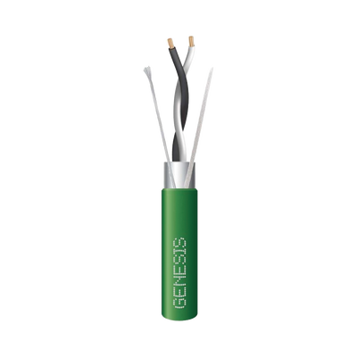Bobina de 305 Metros (1000 Pies) / Cable 2 x 22 AWG / Color Verde / Blindado / Plenum / Trenzado para Aplicaciones de Transmisión de Datos a Alta Velocidad para Automatización, EIA-485, BACnet y Otros Sistemas de Comunicación
