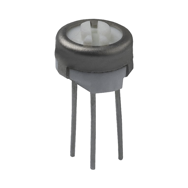 Potenciómetro Cermet Trimer de 200k Ohm, 1 Vuelta, 0.250 Diam., 0.5 Watt, Terminales para PCB. - Toer