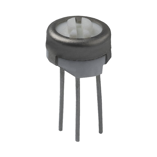 Potenciómetro Cermet Trimer de 200k Ohm, 1 Vuelta, 0.250 Diam., 0.5 Watt, Terminales para PCB. - Toer