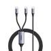 Cable USB-C a Y (USB-C & USB-C) | 1.5 Metros | Carga Rápida de hasta 100W | PD3.0 | QC4.0/3.0/2.0 | FPC | AFC | Protección Integrada| Caja de Aluminio | Nylon Trenzado | Amplia Compatibilidad | Color Negro. - Toer