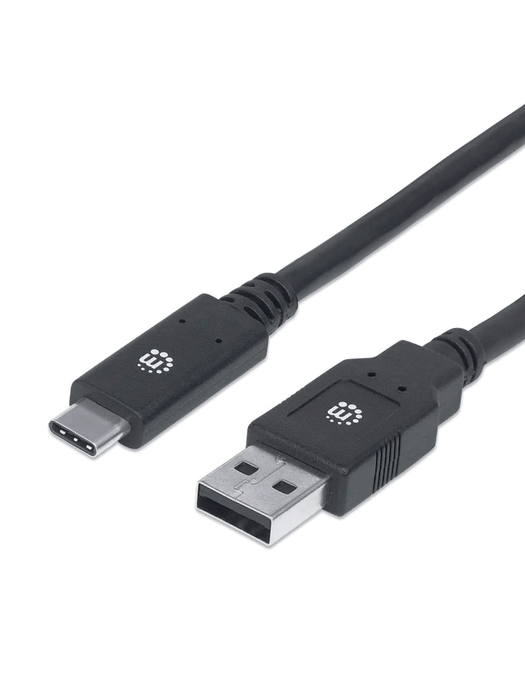 MANHATTAN - 354974 - Cable para Dispositivos USB-C de SúperVelocidad / USB 3.1, Gen 1, A macho/ C macho, 5 Gbps, 2 m, Negro