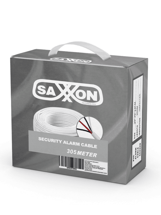 SAXXON OWAC2305JF- Cable de alarma de 2 conductores/ CCA/ Calibre 22 AWG/ 305 metros/ Retardante a la flama/ Recomendable para control de acceso/ Videoportero/ Audio/