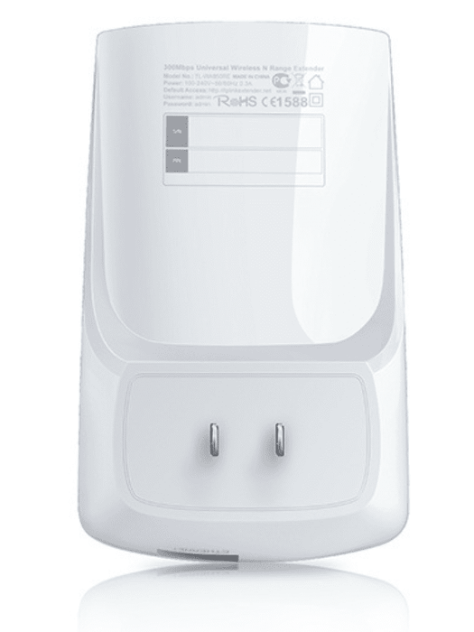 TP-LINK TL-WA850RE - Repetidor inalámbrico universal de señal WiFi, hasta 300Mbps en 2.4GHz, con 2 antenas internas, 1 puerto RJ45, modo extensor de rango y punto de acceso.