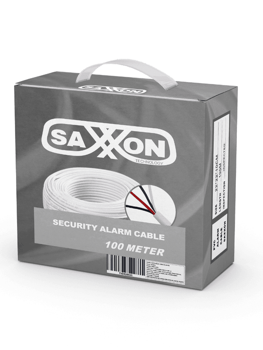 SAXXON OWAC2100J - Cable de alarma / 2 Conductores / CCA/ Calibre 22  AWG / 100 Metros / Recomendable para control de acceso / Videoportero / Audio / Reforzado