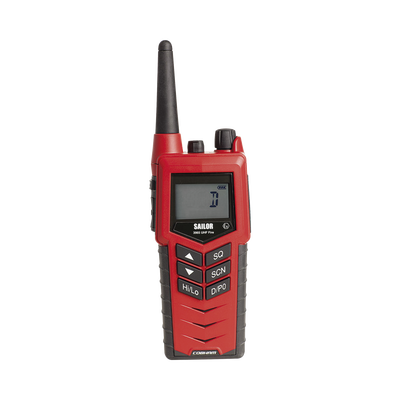 Radio Portátil SAILOR 3965 UHF para Bomberos / Aprobado MED y ATEX / Cumple SOLAS Capítulo II-2 / Resistente a Explosiones / Batería de Emergencia No Recargable / Integración con Accesorios SAILOR y de Terceros