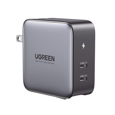 Cargador de 100W serie Nexode / 2 Puertos USB-C de Carga Rápida /Tecnología GaN II +SIC / Power Delivery 3.0 / Quick Charge 4.0 / Chip Confiable y Carga Inteligente / Distribución Inteligente de Energía  / Mayor Eficiencia Ener