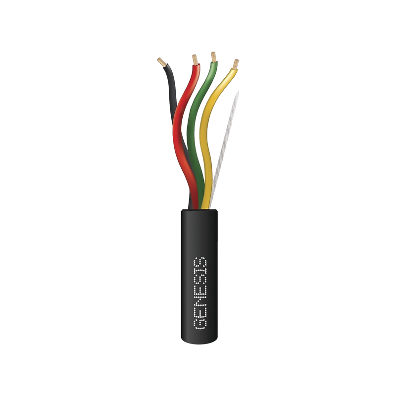 4154-1008 Carrete de Cable de 305m / 4 x 14 AWG / Cable DIRECT BURIAL / Color Negro / Para uso en Intemperie / Uso en Aplicaciones en Sistemas de Detección de Incendio y Sistemas de Evacuación