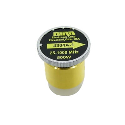 Elemento de Reemplazo en linea 7/8", de 5/ 15/ 50/ 150/ 500 Watt para Wattmetro BIRD 4304A, en el Rango de Frecuencia de 25-1000 MHz.