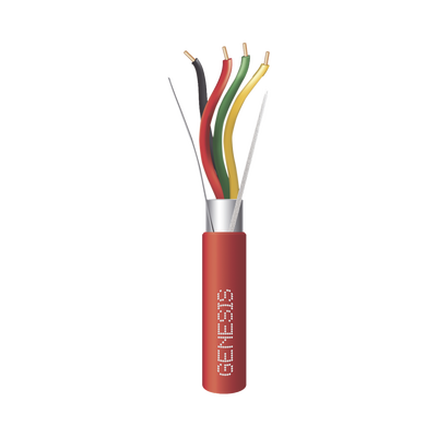 Bobina de 152 Metros de Alambre / 4 x 18 AWG / Riser / BLINDADO / Tipo FPLR / Color Rojo / Para Aplicaciones en Sistemas de Detección de Incendio y Sistemas de Evacuación - Toer