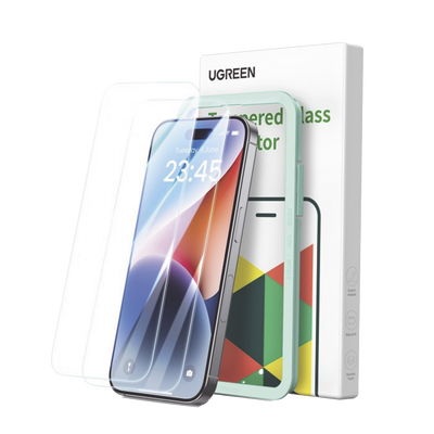 Protector de pantalla UGREEN HD con marco de instalación para iPhone 16 Pro (paquete de 2) - Toer