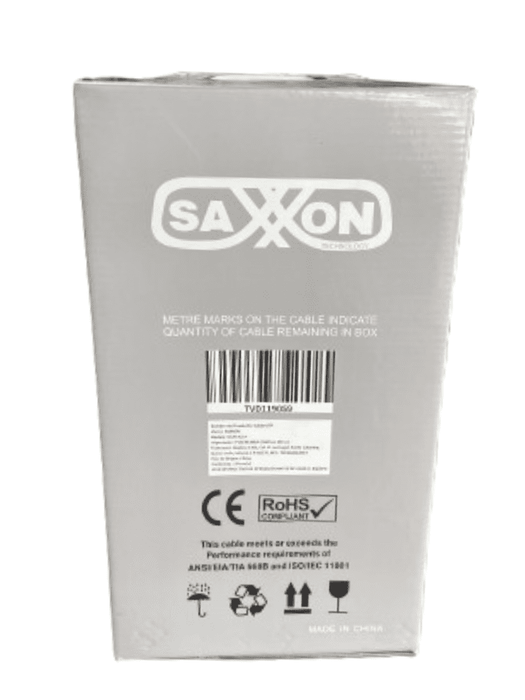 SAXXON OCAT3CCA - Bobina de Cable UTP Cat3/ 305 Metros/ CCA/ Color Gris/ Uso Interior/ 2 Pares/ Para Usos Multiples/