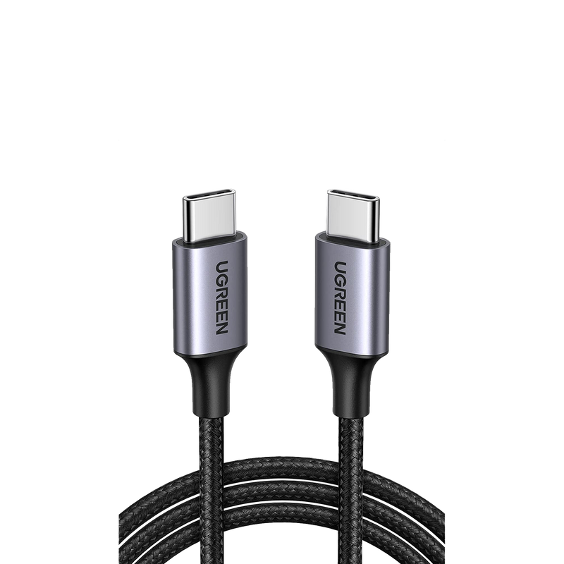 Cable USB-C a USB-C | 2 Metros | Transferencia de datos de 480 Mbps | Carga Rápida de hasta 60W | QC 4.0/3.0/2.0 | PD3.0 | FPC | AFC | Protección Integrada | Caja de Aluminio | Nylon Trenzado | Color Negro.