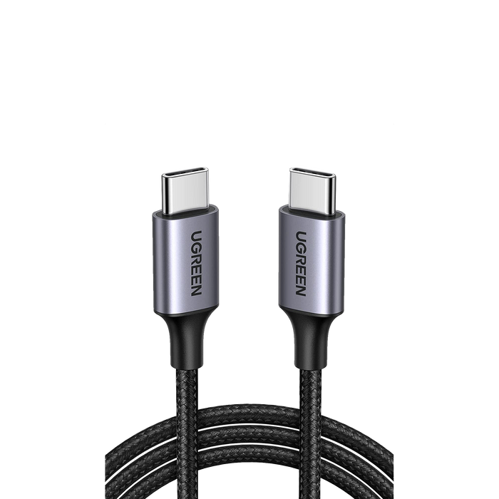 Cable USB-C a USB-C | 2 Metros | Transferencia de datos de 480 Mbps | Carga Rápida de hasta 60W | QC 4.0/3.0/2.0 | PD3.0 | FPC | AFC | Protección Integrada | Caja de Aluminio | Nylon Trenzado | Color Negro.