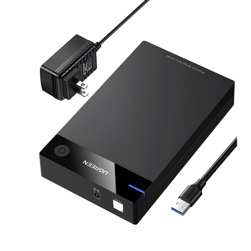 Carcasa de Disco Duro para  3.5 y  2.5 (Enclosure) | Con Cable USB 3.0 | Para HDD 3.5 / SSD 2.5 | SATA I/II/III | UASP | Hasta 16 TB | Compatible con Windows, Linux, Mac OS | No Requiere Controlador | Cable 1m | Incluye Adaptador d