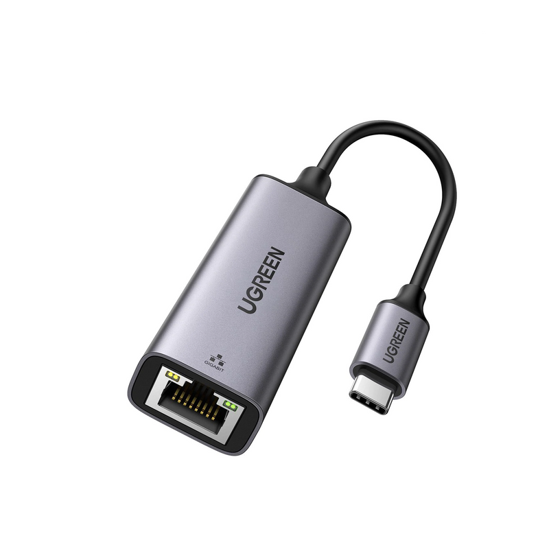 50737 Adaptador de Red USB-C 3.1 (5 Gbps) a RJ45 | Thunderbolt 3 | Admite 10/100/1000 Mbps |  Chip Inteligente | Amplia Compatibilidad | Caja de Aluminio | Longitud del cable 10 cm.