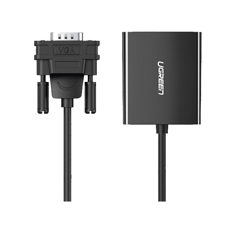 50945 Entrada: VGA Macho / Salida: HDMI Hembra / Resolución de 1080P@60Hz / Puerto Estéreo de 3.5 mm / Plug and Play, Sin Controlador / Longitud del Cable 15 cm. / Incluye Cable de Alimentacion USB / Incluye Cable de Audio de 3.5mm.