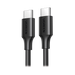 Cable USB-C a USB-C | 1 Metro | Carga Rápida de hasta 60W | Transferencia de datos de 480 Mbps | PD3.0 | QC 4.0/3.0/2.0 | FPC | AFC | Duradero y Flexible| Caja ABS | Cubierta de TPE | Color Negro. - Toer