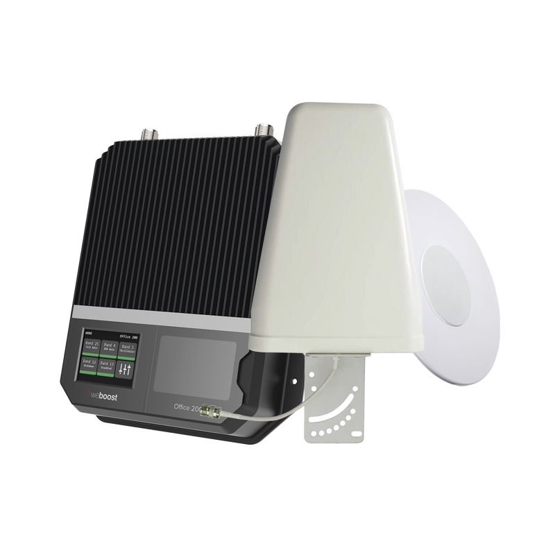 KIT Amplificador de señal celular 4G LTE, 3G y VOZ con antena direccional. Especial para cubrir áreas de hasta 4300 Metros Cuadrados por ser de grado comercial e industrial. Soporta múltiples operadores, tecnologías y usuarios.