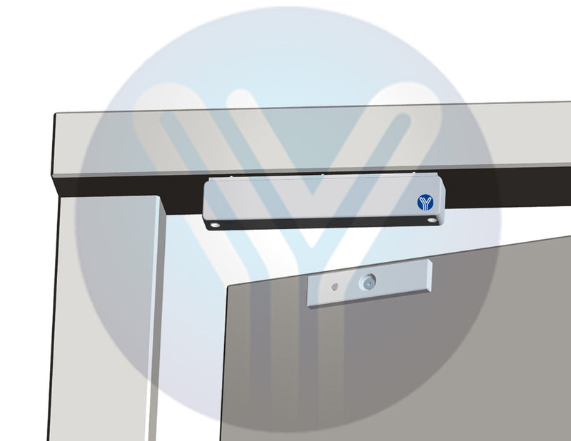 YLI YM350WS - Cerradura Magnética para Control de Acceso / Fuerza de Sujeción de 350 kg (800 lb) / Para puertas de madera, vidrio y metálicas / IP68 para uso exterior e interior