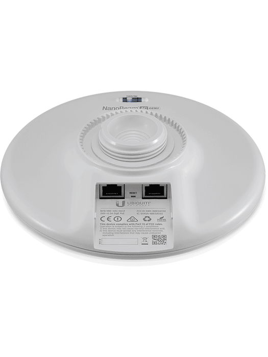 UBIQUITI NANOBEAM AC NBE-5AC-GEN2 - Radio Airmax AC GEN2 5.8GHz para exteriores con antena integrada de 19 dBi, MIMO, potencia de 26 dBm y rendimiento de hasta 450 Mbps.