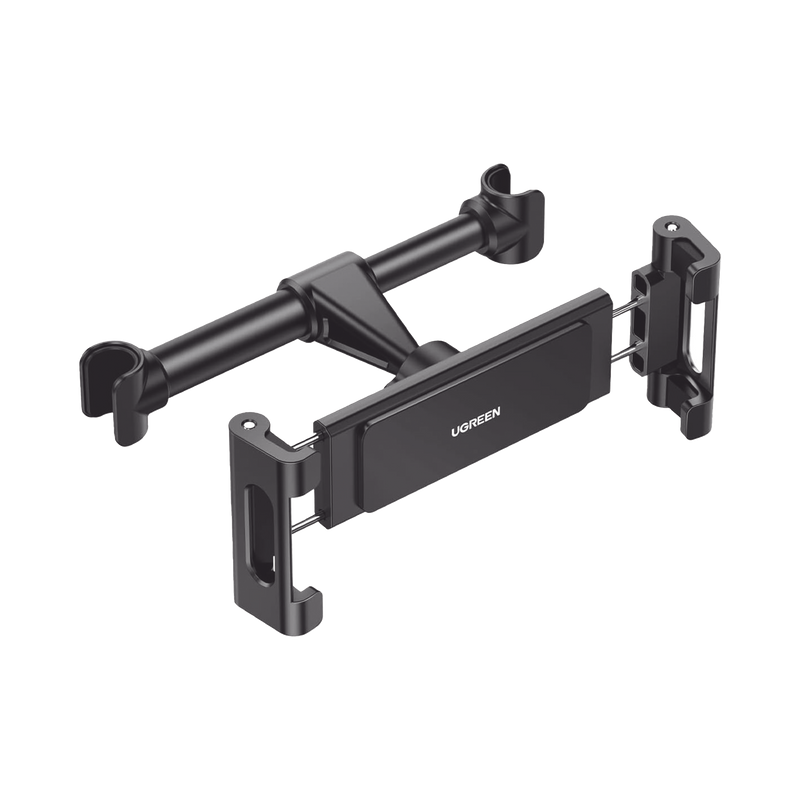 60108 Soporte de Celular para Reposacabezas de automóvil / Compatibilidad con dispositivos de 4.7 a 12.9 / Ajustable de 101-144mm / Rotación de 360° / Goma Anti-Arañazos / Diseño Plegable / Anti Vibración / Aluminio +