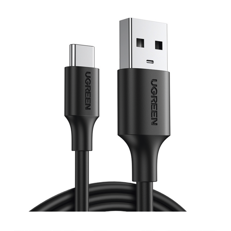 60116 Cable USB-A 2.0 a USB-C | 1 Metro | Carga y Sincronización de Datos | Protección Integrada | Duradero y Flexible| Caja ABS | Cubierta de TPE | Color Negro.