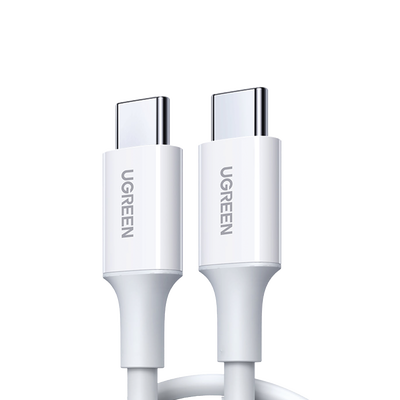 Cable USB-C a USB-C | 1 Metro | Carga Rápida de hasta 60W | Transferencia de datos de 480 Mbps | PD3.0 | QC 4.0/3.0/2.0 | FPC | AFC | Duradero y Flexible| Caja ABS | Cubierta de TPE | Color Blanco. - Toer