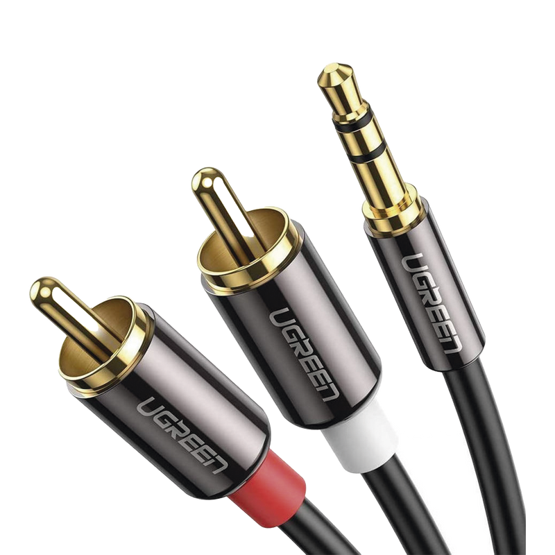 60836 Cable Audio Premium Jack 3.5mm a 2 RCA / 10 Metros / Flexible / Doble Blindaje / Transferencia de Audio sin Pérdidas / Caja de Aleación de Cobre / Amplia Compatibilidad / Diseño Duradero.