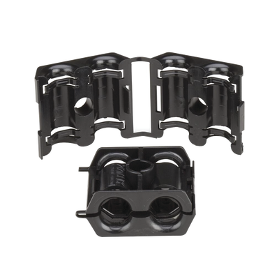 Sujetador Doble de Plástico para Cable con Diámetro de 6 a 8 mm (0.24 a 0.31 Pulgadas). Paquete de 10 Piezas