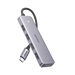 HUB USB-C 3.0 4 EN 1 | 4 Puertos USB-A (5Gbps) | Carcasa ABS + PC | Soporta OTG | Luz Indicadora LED | Compatible con iPhone 15 Pro MAX) | Interfaz Niquelada | Color Gris Metalizado | Cable de 15cm. - Toer