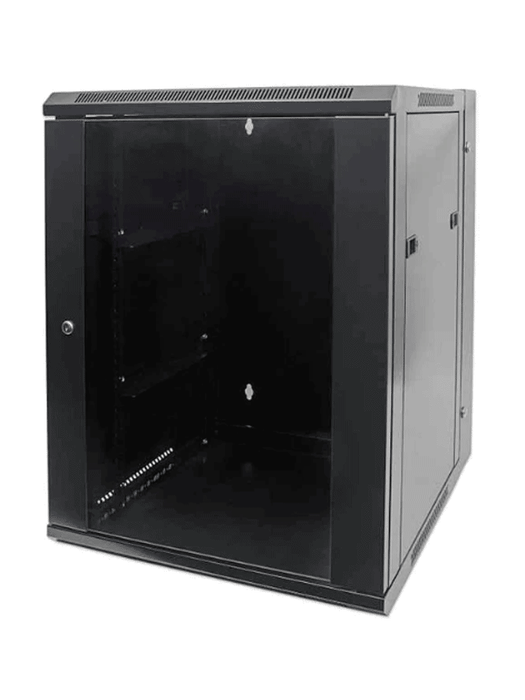 INTELLINET - 711845 - Gabinete mural abatible 19", 9U, Ensamblado / 9U, 550 mm de profundidad, Ensamblado, negro