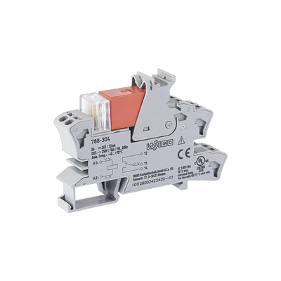 Módulo con Relé, 24 VCC, 1 Inversor, 16 A, LED Rojo, Push-in CAGE CLAMP®, Montaje Carril DIN-35, IP20, Gris - Toer