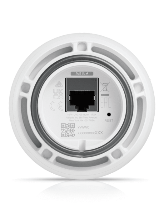 UBIQUITI UVC-G5-Bullet - Cámara IP bullet para exterior 4 MP con Iluminadores IR 9 mts, Lente fijo, micrófono integrado y detección de eventos de IA