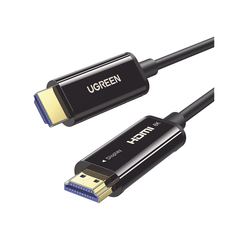80406 Cable HDMI de 10 Metros por Fibra Óptica 8K@60Hz / Fibra de 4 núcleos + Cobre estañado de 7 núcleos / Compatible con HDMI 2.1 / Alta velocidad 18 Gbps / 3D / HDR / Caja de Aleacion Zinc / Premium