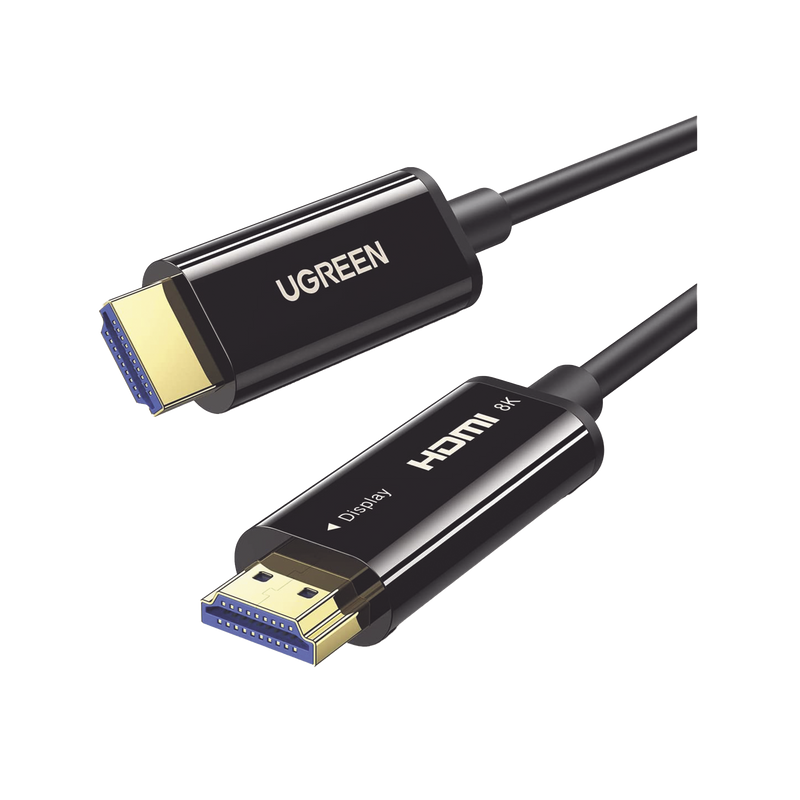 80409 Cable HDMI de 30 Metros por Fibra Óptica 8K@60Hz / Fibra de 4 núcleos + Cobre estañado de 7 núcleos / Compatible con HDMI 2.1 / Alta velocidad 18 Gbps / 3D / HDR / Caja de Aleacion Zinc / Premium
