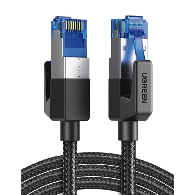 Cable Ethernet Cat8 CLASSâ… F/FTP Redondo con Malla de Nylon 1 Metro - Toer
