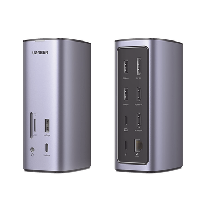 HUB USB-C (Docking Revodok Pro) 12 en 1 | 2 USB-A 3.0 | 1 USB-C PD Carga 100W | 1 USB-A 3.1 | 1 USB-C 3.1 | HDMI 4K | HDMI 8K Ultra HD | Display Port 4K | RJ45 (Gigabit) | Lector Tarjeta SD + Micro SD (TF) | Jack Audio 3.5mm. - Toer