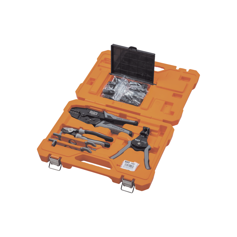 92919S Juego de Herramientas de Conexión Fotovoltaica (Solar), 6 Piezas: Estuche, 2 Llaves Aisladas MC4, Cortador 1/0 AWG Al, Pelacables 6-12 AWG Sólido y 8-14 AWG Trenzado, Ponchadora MC4T 10-14 AWG