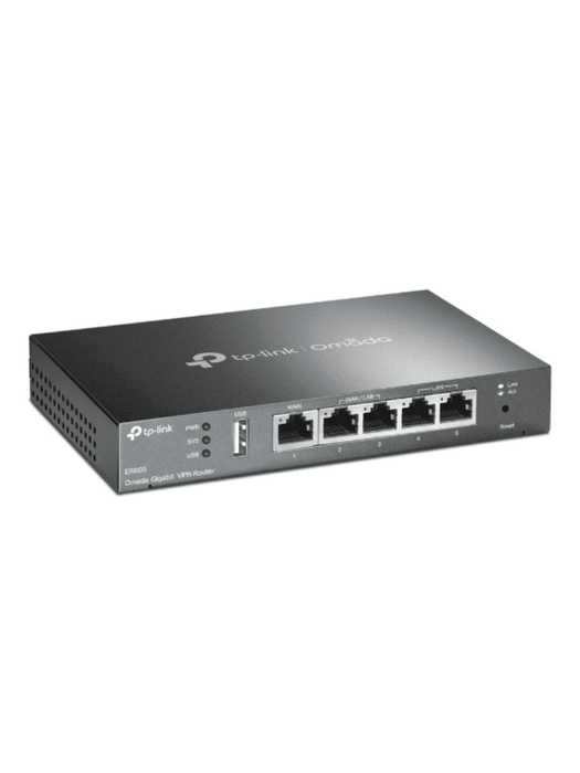 TP-LINK ER605 - Router Omada VPN SDN Multi-WAN Gigabit con 1 puerto WAN Gigabit, 2 LAN Gigabit y 2 configurables LAN/WAN, hasta 25,000 sesiones concurrentes, con gestión centralizada Omada o stand-alone y 1 puerto USB 2.0.