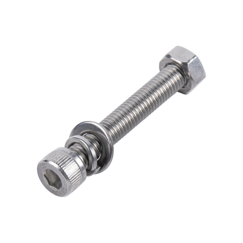 950-5080-404 1 Tornillo Allen Milimétrico de Acero Inoxidable  M8-1.25 x 40/ Con 1 Tuerca, 1 Arandela de Presión y 1 Plana / Para Montajes de Módulos Foto Voltaicos .