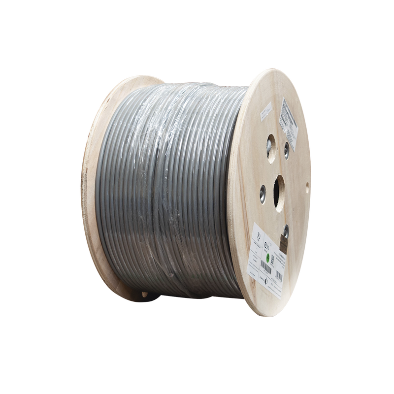 9A6M4-A5 Bobina de Cable Blindado F/UTP de 4 Pares, Z-MAX, Cat6A, Soporte de Aplicaciones 10GBase-T, CM, Color Gris, 305m