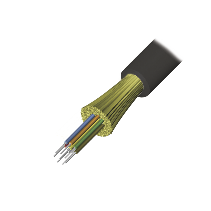 9GD5H006D-T301M Cable de Fibra Óptica de 6 hilos, Interior/Exterior, Tight Buffer, No Conductiva (Dieléctrica), LS0H, Multimodo OM3 50/125 optimizada, 1 Metro