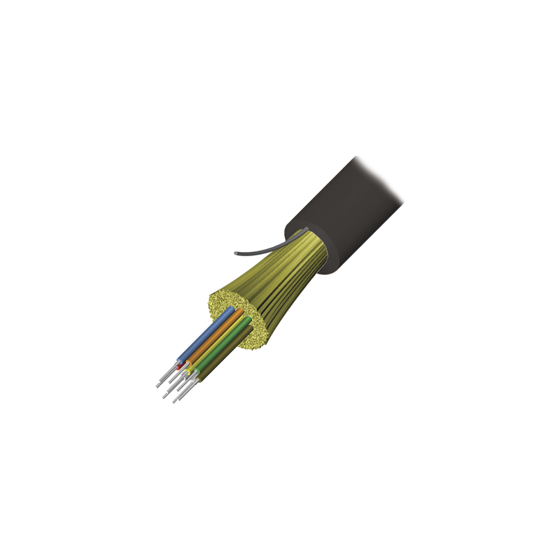 9GD8P006D-E201A Cable de Fibra Óptica de 6 hilos, Interior/Exterior, Tight Buffer, No Conductiva (Dielectrica), Plenum, Monomodo OS2, 1 Metro