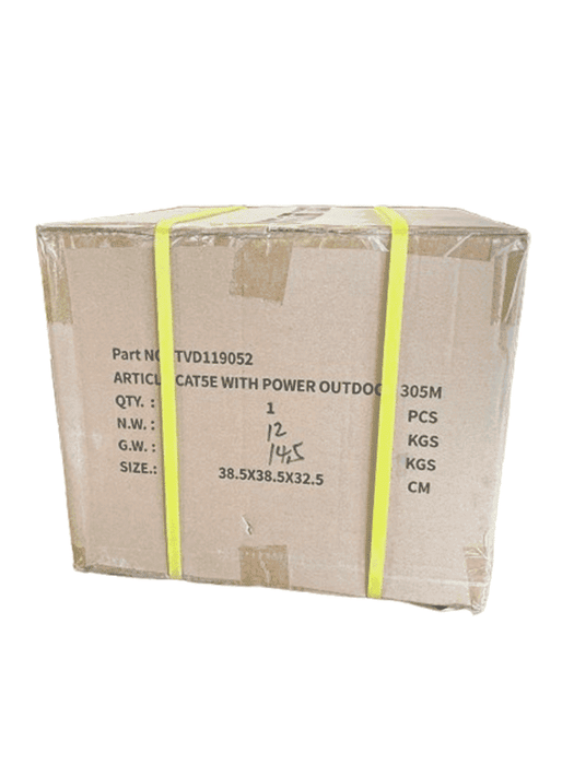 SAXXON OUTP5ECCAEXT2E - Bobina de Cable UTP Cat5e Siames/ 305 Metros/ Uso Exterior/ CCA/ UTP+Cables de Energía Cal. 18 AWG/ Doble Forro en Cable UTP/  Ideal para Cableado de Video/