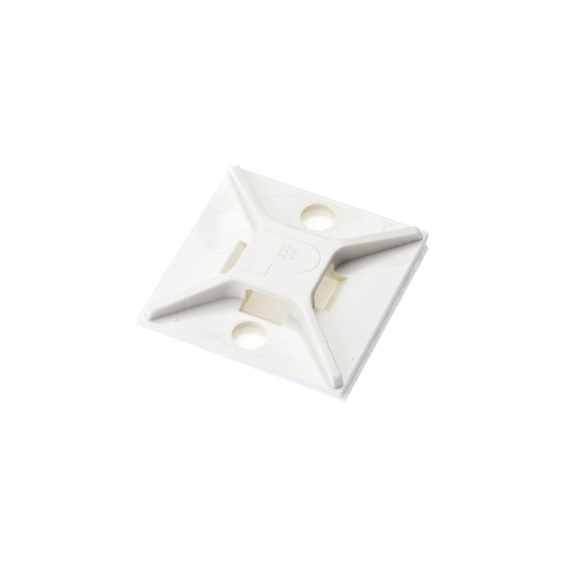 ABM2S-A-C Montaje-Sujetador Para Cable de 4 Vías, con Adhesivo, 25.4 x 25.4mm (1in x 1in), Color Blanco, Uso en Interior, 1 pieza