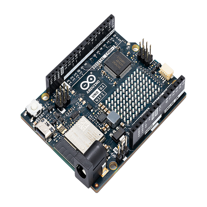 ABX-00087 ARDUINO UNO REV4 WIFI, Retrocompatible con la UNO R3, la Arduino UNO R4 WiFi incluye una matriz LED 12x8 para interfaz mejorada y destaca por su conectividad y mayor potencia de procesamiento